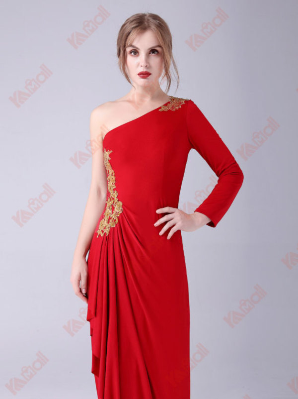 evening gown with ruched waist